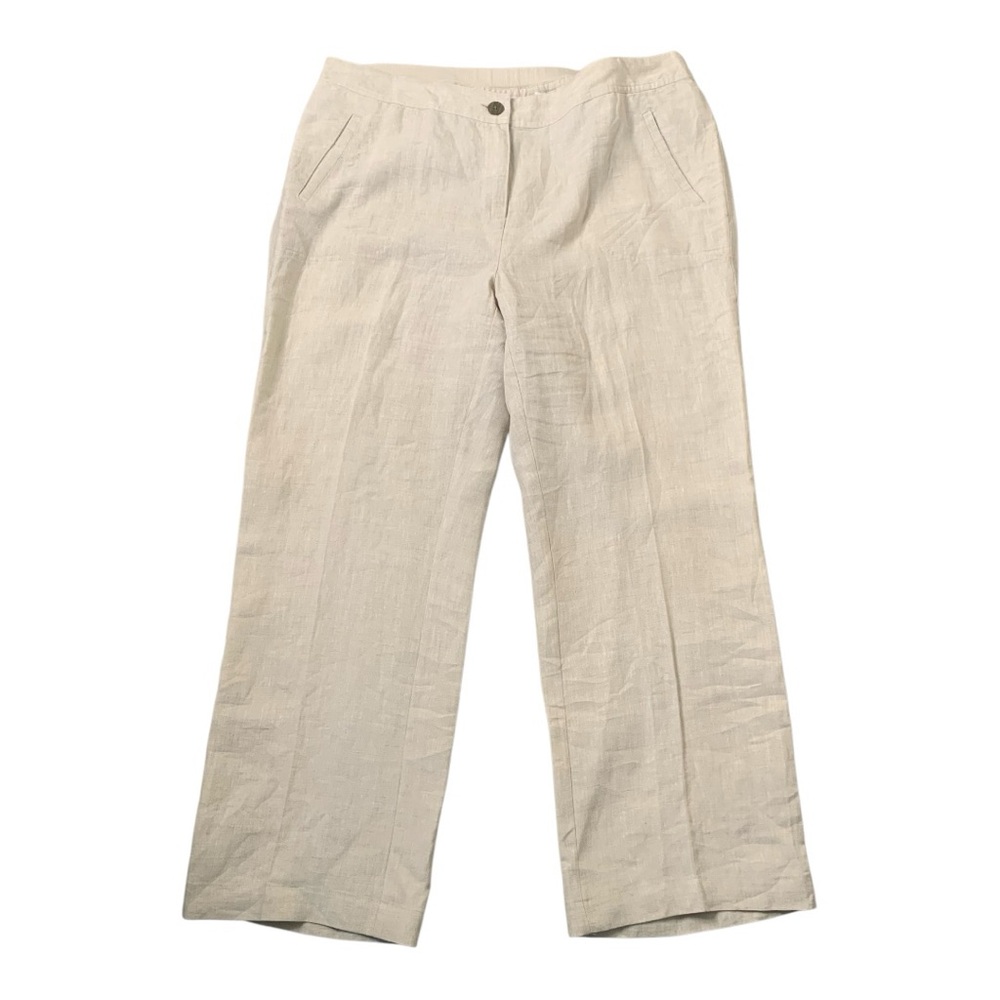 Chicos’s The Ultimate Fit Linen Pants Semi Natural Woman’s Sz 3/XL/16